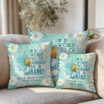 Personalized In A World Full Of Grandmas 1-8 Names Soft Throw Pillow Cover with Nickname Home Decor Birthday Gift for Mom Grandma