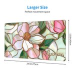 Gepersonaliseerde Retro Glas in lood Bloemen Muismat met naam Kantoor Verjaardagscadeau voor vrouwen Collega's Vrienden