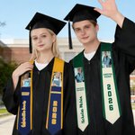 Ceinture de graduation personnalisée avec photo multicolore et nom de l'école Cadeau de graduation pour la famille, les amis et les diplômés
