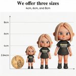 Photo personnalisée à 3D Mini poupée Figure en résine Porte-clés Bagage Anniversaire Cadeau pour Couples Famille Amis