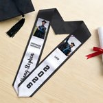 Ceinture de graduation personnalisée avec photo multicolore et nom de l'école Cadeau de graduation pour la famille, les amis et les diplômés