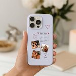 Personalized 3 Photos Name Phone Case for iPhone or Samsung Daily Use Birthday Anniversary Gift for Couples Friends