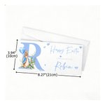 Personalized Cute Flower Balloon Bunny Initial Money Wallet with Name and Envelope Easter Party Gift for Kids Friends