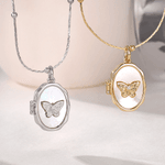 Personalisierte Schmetterling Medaillon 1-2 Fotos Halskette Zierliche Schmuck Geburtstag Jahrestag Memorial Geschenk für Frauen