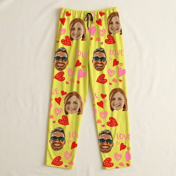 Pantalon de pyjama long à cordon de serrage avec nom Cadeau d'anniversaire de Saint-Valentin pour femmes hommes enfants