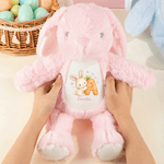 Personalised Cute Rabbit Bunny Easter Bunny Stuffed Toy with Name and Initial Easter Egg Hunt Gift for Kids Boys Girls