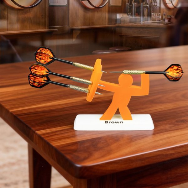 Personalised Multicolor Gladiator Fighter Archer Style Dart Holder with Text Desk Decor Birthday Game Club Gift for Dart Lovers