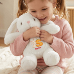 Personalised Cute Rabbit Bunny Easter Bunny Stuffed Toy with Name and Initial Easter Egg Hunt Gift for Kids Boys Girls