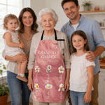 Gepersonaliseerd Geboortebloem Oma's Tuin Verstelbaar Waterdicht Schort met Naam en Jaar Moederdag Verjaardagscadeau voor Oma Mama