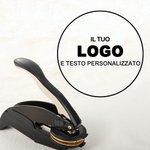 Timbro a secco personalizzato in metallo con logo e testo, con sacchetto di stoccaggio - Regalo di compleanno e anniversario per amanti dei libri