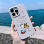Personalized 3 Photos Name Phone Case for iPhone or Samsung Daily Use Birthday Anniversary Gift for Couples Friends