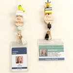 Personalized Bee Cat Flamingo Book Badge Lanyard with Text Teacher's Day Appreciation Back to School Gift for Teachers Educators