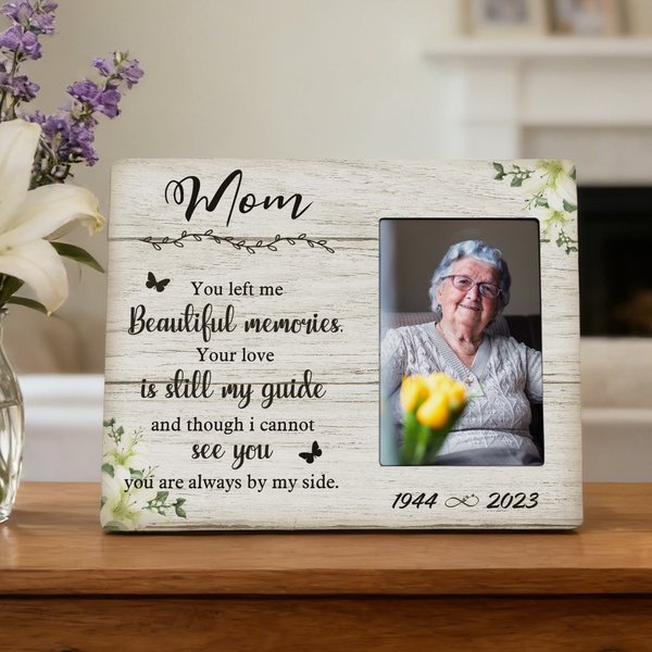 Cadre photo commémoratif personnalisé avec nom, année et texte Décoration d'intérieur en mémoire d'un être cher Cadeau de sympathie pour la perte d'un être cher