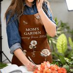 Gepersonaliseerd Geboortebloem Oma's Tuin Verstelbaar Waterdicht Schort met Naam en Jaar Moederdag Verjaardagscadeau voor Oma Mama