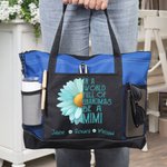 Personalised In A World Full Of Grandmas 1-8 Names Large Oxford Tote Bag with Nickname Birthday Anniversary Gift for Mom Grandma