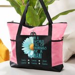 Personalised In A World Full Of Grandmas 1-8 Names Large Oxford Tote Bag with Nickname Birthday Anniversary Gift for Mom Grandma