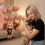 Photo personnalisée à 3D Mini poupée Figure en résine Porte-clés Bagage Anniversaire Cadeau pour Couples Famille Amis