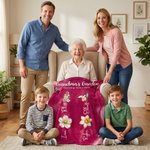 Couverture personnalisée 1-10 fleurs de naissance avec les noms et l'année Décoration de la maison Fête des mères Cadeau d'anniversaire pour Maman Grand-mère