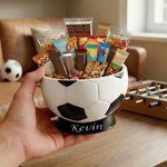 Personalisierte wasserdicht Fußball themed Snack Schüssel mit Namen Home Decor Spiel Nächte Geburtstag Geschenk für Fußball-Liebhaber Familie