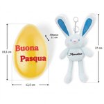 Uovo di Pasqua capiente personalizzato con nome e coniglietto in peluche da appendere - Regalo ideale per Pasqua per bambine e ragazze