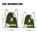Personalized Cartoon Character Baseball Drawstring Bag with Name Birthday Game Day Gift for Kid Baseball Player