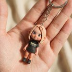 Photo personnalisée à 3D Mini poupée Figure en résine Porte-clés Bagage Anniversaire Cadeau pour Couples Famille Amis