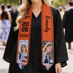 Personalized Multicolor Photo Graduation Sash with Name School and Year Graduation Gift for Class of 2026 Graduates