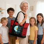 Personalised In A World Full Of Grandmas 1-8 Names Large Oxford Tote Bag with Nickname Birthday Anniversary Gift for Mom Grandma