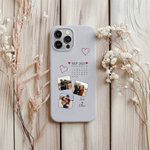 Personalized 3 Photos Name Phone Case for iPhone or Samsung Daily Use Birthday Anniversary Gift for Couples Friends