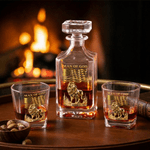 Personalized American Flag Lion Whiskey Decanter with Name Birthday Anniversary Father's Day Gift for Men Friends