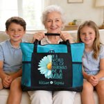 Personalised In A World Full Of Grandmas 1-8 Names Large Oxford Tote Bag with Nickname Birthday Anniversary Gift for Mom Grandma