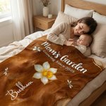 Couverture personnalisée 1-10 fleurs de naissance avec les noms et l'année Décoration de la maison Fête des mères Cadeau d'anniversaire pour Maman Grand-mère