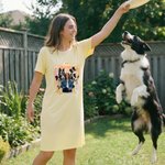 Personalised Multicolor 5 Pet Photos Soft Nightdress with Name Daily Wear Birthday Anniversary Gift for Woman Pet Lover