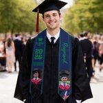 Personalized Multicolor Photo Graduation Sash with Name School and Year Graduation Gift for Class of 2026 Graduates
