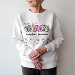 Gepersonaliseerd Multicolor Paashaas T-shirt Sweatshirt met 1-12 Namen Dagelijks Dragen Verjaardag Paasfeest Cadeau voor Moeder Papa Oma