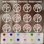 Personalised Tree of Life Design Necklace with 1-12 Birthstones Dainty Jewellery Mother's Day Birthday Gift for Mom and Grandma