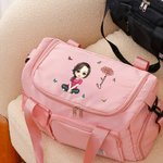 Borsa personalizzata con personaggio animato, fiore di nascita e nome, impermeabile e capiente - Regalo di Natale e compleanno per famiglia e amici