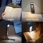 Luce da lettura a LED con clip personalizzata con nome e personaggio animato, ricaricabile ed a lunga durata - Regalo per donne, uomini e ragazzi