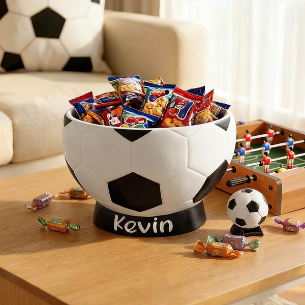 Personalisierte wasserdicht Fußball themed Snack Schüssel mit Namen Home Decor Spiel Nächte Geburtstag Geschenk für Fußball-Liebhaber Familie