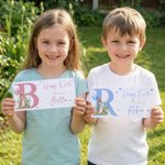 Personalized Cute Flower Balloon Bunny Initial Money Wallet with Name and Envelope Easter Party Gift for Kids Friends