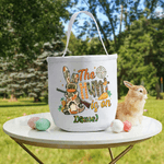 Personalised Cute Egg Hunter Bunny Easter Basket with Name Easter Party Eggs Hunting Gift for Kids