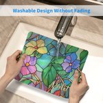 Gepersonaliseerde Retro Glas in lood Bloemen Muismat met naam Kantoor Verjaardagscadeau voor vrouwen Collega's Vrienden