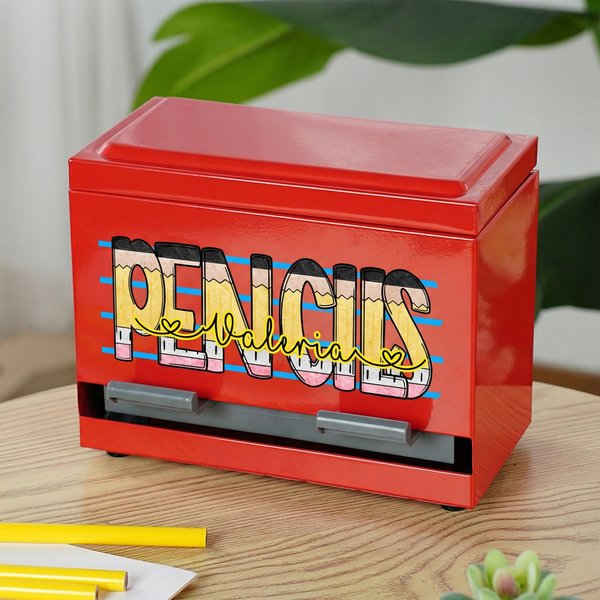 Cuaderno Personalizado Lápiz Diseño Calcomanía Dispensador de Lápices con Texto Decoración del Aula Regreso a la Escuela Apreciación Regalo para el Maestro