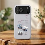 Personalized 3 Photos Name Phone Case for iPhone or Samsung Daily Use Birthday Anniversary Gift for Couples Friends