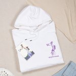 Camiseta sudadera o sudadera con capucha personalizada de algodón con foto bordada multicolor y texto regalo de cumpleaños aniversario para padres