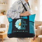 Personalised In A World Full Of Grandmas 1-8 Names Large Oxford Tote Bag with Nickname Birthday Anniversary Gift for Mom Grandma