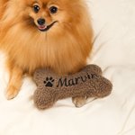 Personalized Bone Pet Toy with Embroidered Name Dog Training Birthday Gift for Dog Owner Pet Trainer