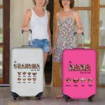 Personalised 1-8 Cute Highland Cows Luggage Protective Cover with Names Travel Essentials Birthday Gift for Travel Lover Mom Grandma