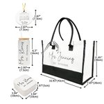 Personalized Name Date Design Ornament Tote Bag Jewelry Box Glass Cup Gift Set Bridal Party Wedding Engagement Gift for Bride Bridesmaid