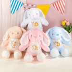 Personalised Cute Rabbit Bunny Easter Bunny Stuffed Toy with Name and Initial Easter Egg Hunt Gift for Kids Boys Girls